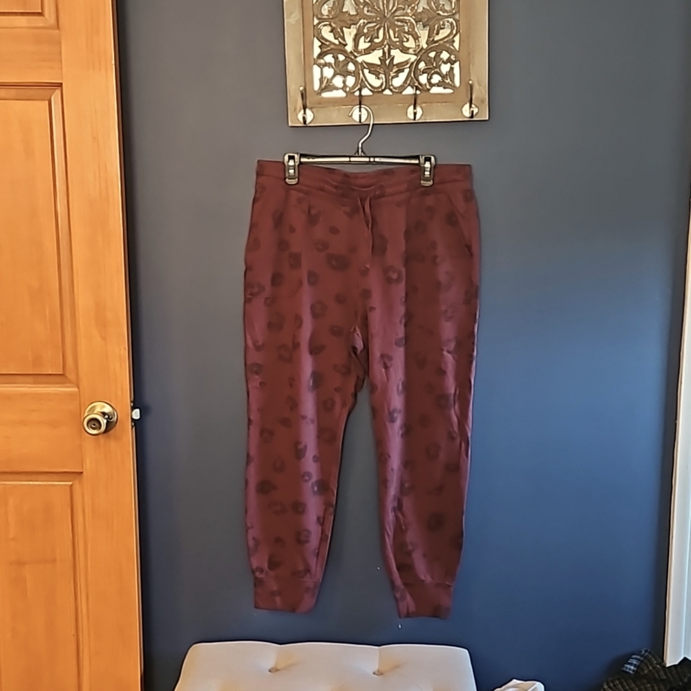 Maroon Cheetah Sweatpants